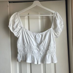BRAND NEW. White Mirra Top crop blouse